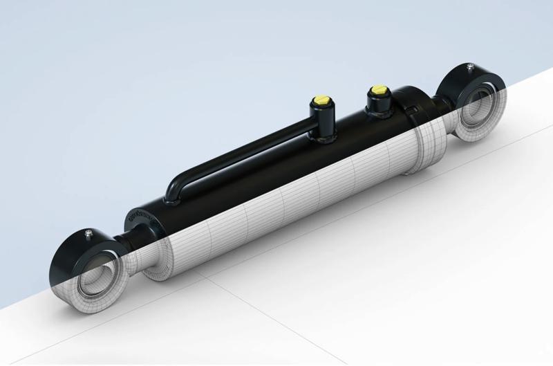 Cilindros Hidráulicos - Modelagem e Render